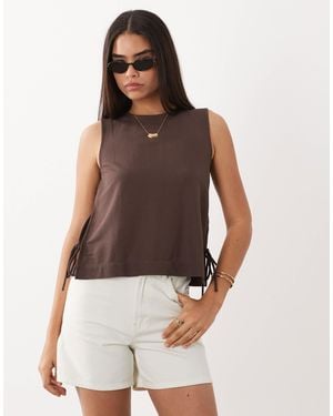 Jdy Bow Details Top - Brown