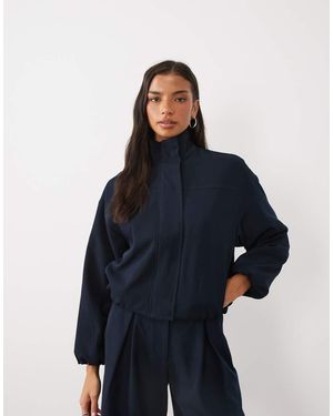 4th & Reckless Conjunto De Chaqueta Entallada Con Cuello Alzado En - Azul