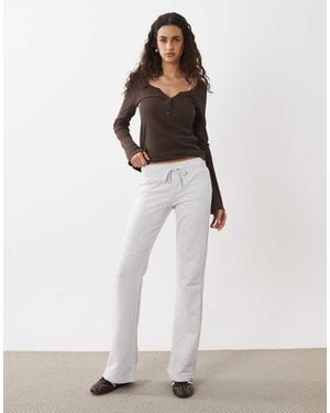 Cotton On Pantalones De Chándal Gris Jaspeado De Corte Bootcut Y Talle Bajo - Blanco