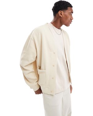 ASOS – kastige oversize-strickjacke - Weiß