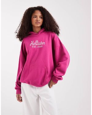 Hollister Sudadera Con Capucha Y Logo 2000 Trend De (Parte De Un Conjunto) - Rosa
