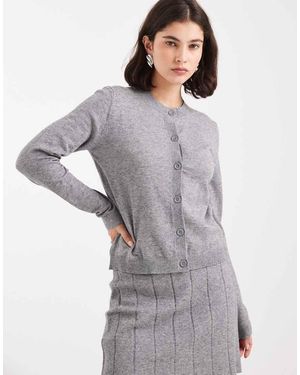 Object Fine Gauge Cardigan - Grey