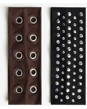 Bershka 2-pack Of Studded Headbands - Black