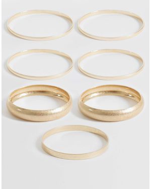 ASOS Multi Pack Of Tone And Brushed Tone Bangles - White