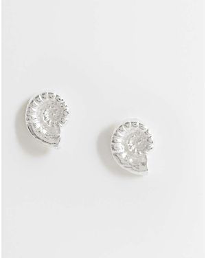 Kingsley Ryan Spiral Shell Stud - White
