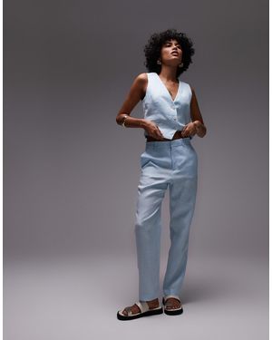 Mango Linen Tailored Trouser Co-Ord - Gray
