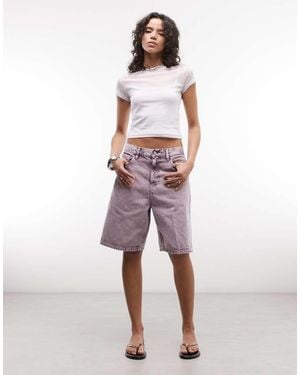 Carhartt Brandon Loose Fit Denim Shorts - Purple