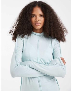 & Other Stories Seam Detail High Neck Top - Blue