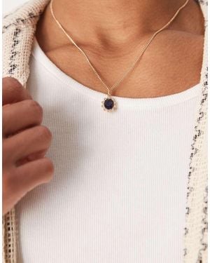 ASOS Collar Con Colgante De Cristal Azul De - Neutro