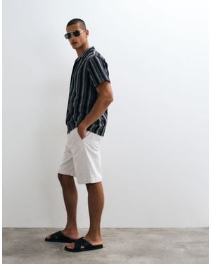 ARKET Linen Mix Drawstring Shorts - White