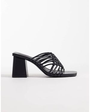 Public Desire Woven Block Heeled Sandals - White