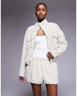 Kaiia Exclusive Striped Puff Co-ord Shorts - White