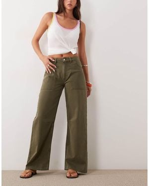 ASOS Cargo Trouser With Knee Seams - Green