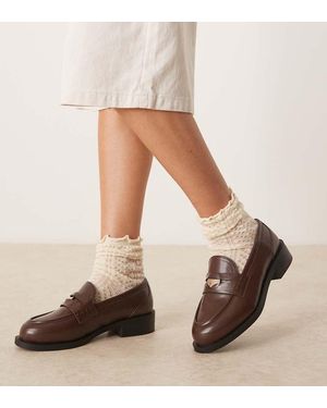 Raid Wide Fit Nonnie Penny Loafers - Natural