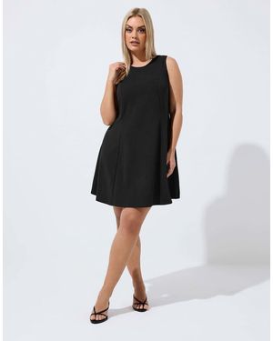Yours Clothing Seam Detail Mini Dress - Black