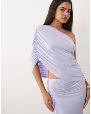 ASOS One Shoulder Draped Top - Purple