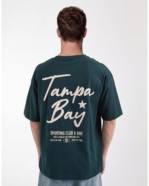 ASOS Oversized T-shirt With Text Back Graphic - Green
