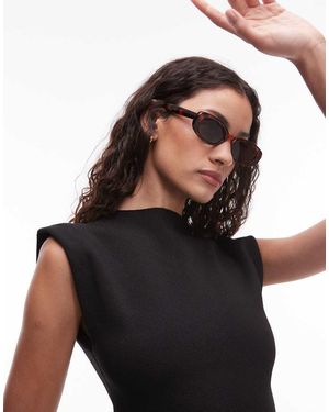 Mango Gafas De Sol Marrones Efecto Carey Con Montura Ovalada De - Negro