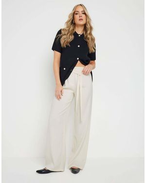 Long Tall Sally Tie Wide Leg Trousers - White