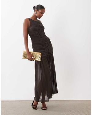 Vero Moda Mouwloze Maxi-Jurk Van Mesh Met Gerimpeld Detail - Wit