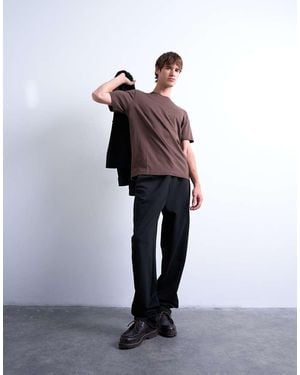 TOPMAN Straight Leg Interlock jogger - Black