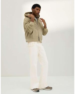 Bershka Straight-fit Flared Jeans - Natural