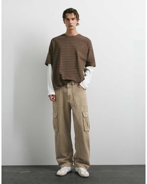 Pull&Bear Relaxed cargo-jeans - Natur