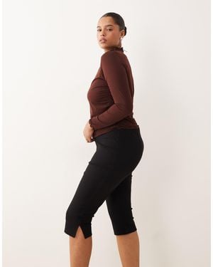ASOS Asos Design Curve Premium Ponte Capri Pants - Natural