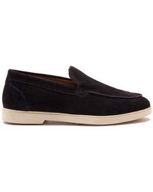 Thomas Crick 'Fenway' Suede Leather Slip-On Casual Loafer Shoes - Black