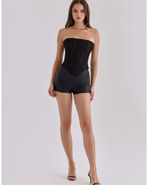 House Of Cb Naya e mini-shorts aus lederoptik - Schwarz