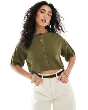 ASOS Gilet en maille à manches courtes - kaki - Vert