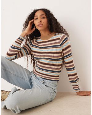 Roxy – playa morning – langärmliger cropped-pullover - Braun