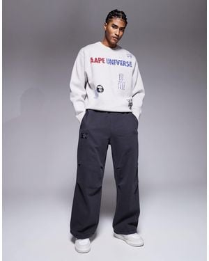 Aape By A Bathing Ape X erased – lockere jogginghose aus schwerem jersey - Blau