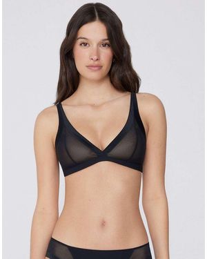 Tezenis Havana Tulle Lightly Padded Triangle Bra - Black