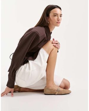 Vagabond Shoemakers Shoemakers Jolin Suede Mary Jane Ballet Flats - Natural