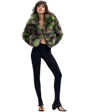 Desigual Abrigo De Piel Sintética Lacroix En - Negro