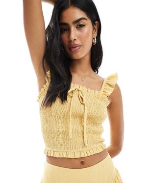 Daisy Street Shirred Top - Yellow