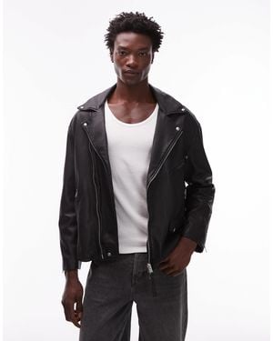 AllSaints – bradford – lederjacke - Schwarz