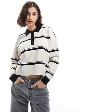 ASOS Knit Structured Polo Top - White
