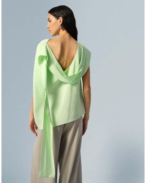ARRANGE Drape Open Back Top - Green