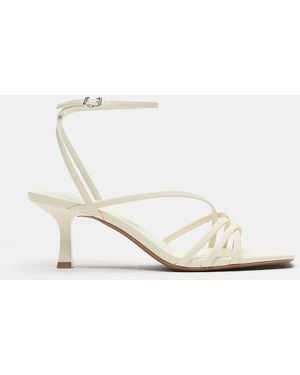 Pull&Bear Strappy Heeled Sandals - White