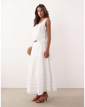 Abercrombie & Fitch Boho Tiered Maxi Skirt - Natural