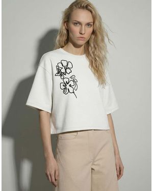 HYPEDROP Camiseta Blanco Nube De Manga Corta-Gris