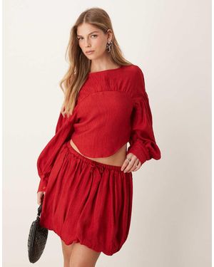 Ghospell Bubble Mini Skirt Co-ord - Red