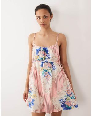 Abercrombie & Fitch Ruched Mini Dress With Built - Multicolour