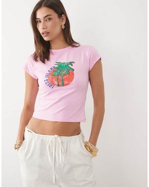 ASOS Baby Tee With Ibiza Island Graphic - Pink
