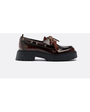 Stradivarius Platform Boat Shoes - White