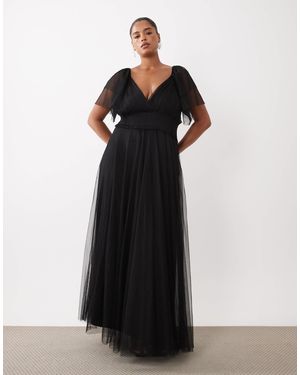 Lace & Beads Plus Robe longue - Noir