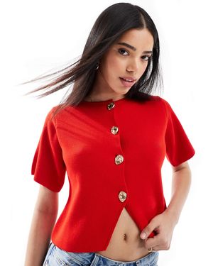 ASOS Gilet à manches courtes en maille compacte - Rouge