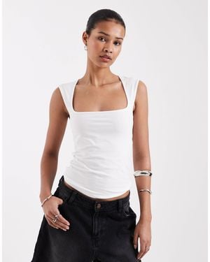 JJXX Square Neck Top - White
